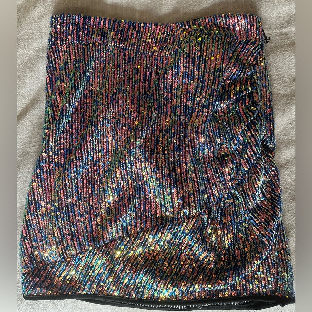 Superdown sequin multicolored mini skirt